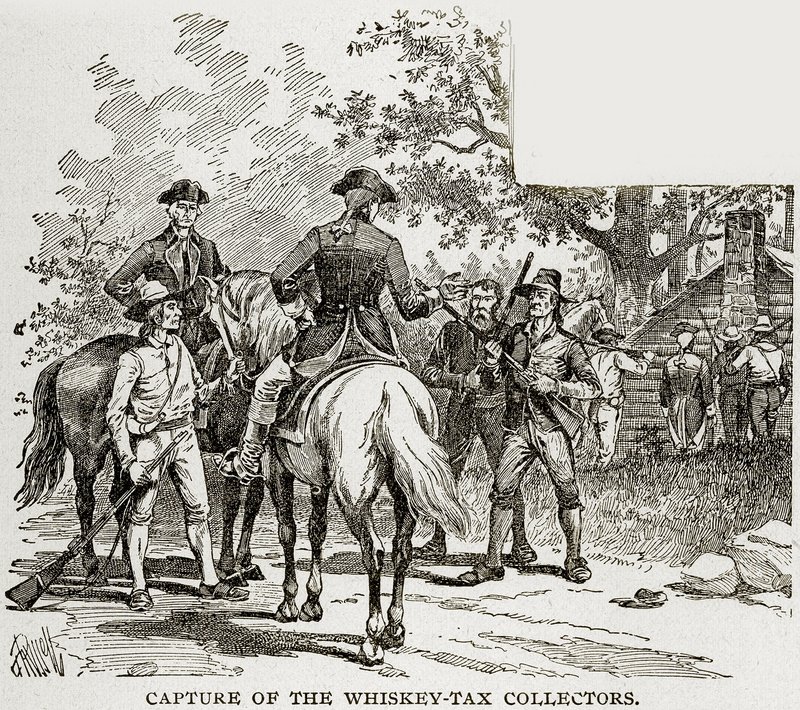 Capture of the Whisky-Tax Collectors, illustration fra Columbus og Columbia, ca. 1893 af American School
