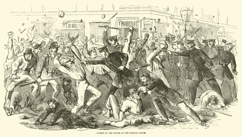 Anklage for politiet ved Tribunekontoret, juli 1863 af American School