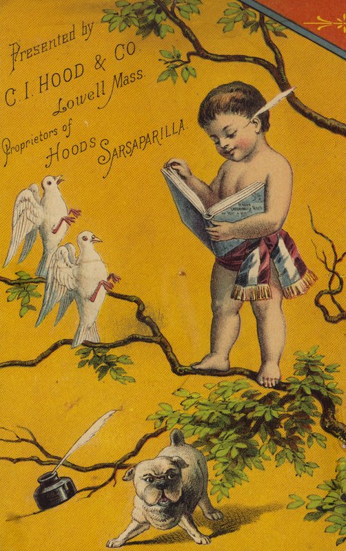 Cherub læsebog i træ af American School