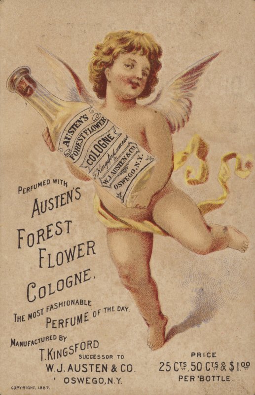 Cherub holder Köln flaske af American School