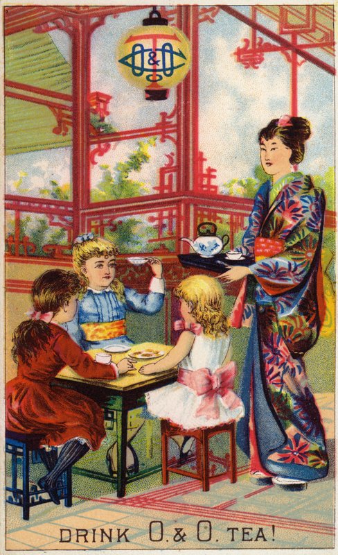 Børn ved japansk te-ceremoni af American School