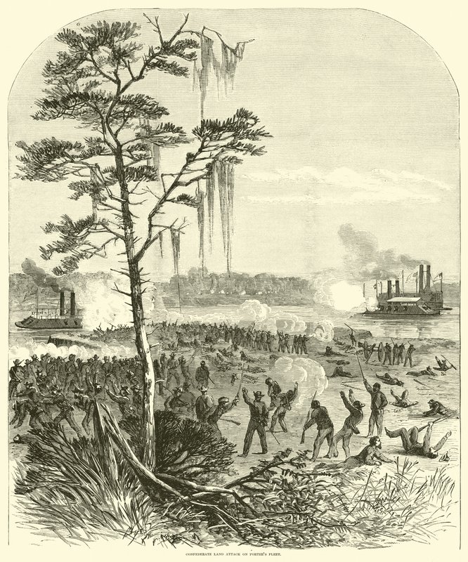 Konfødererede landangreb på Porters flåde, april 1864 af American School