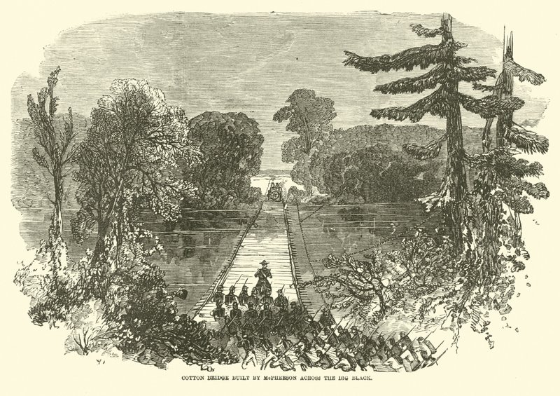 Bomuldsbro bygget af McPherson over Big Black, maj 1863 af American School