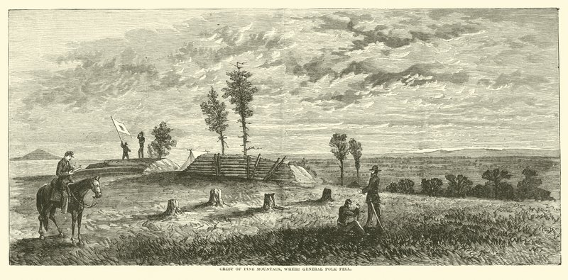 Crest of Pine Mountain, hvor general Polk faldt, juni 1864 af American School