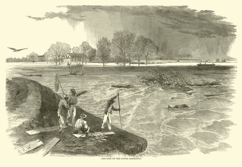Sprække på Nedre Mississippi, 1862 af American School