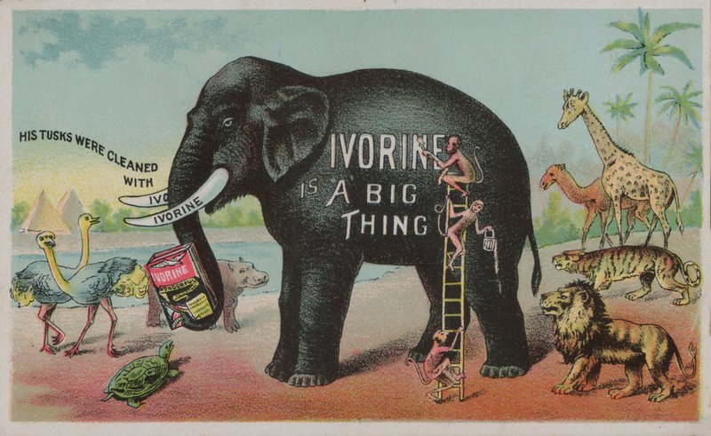 Elefant reklame Ivorine sæbe af American School