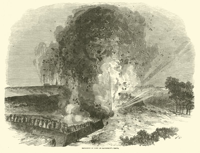 Eksplosion af fort på McPhersons front, juni 1863 af American School