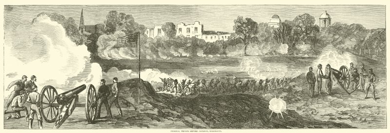 Føderale tropper før Jackson, Mississippi, juli 1863 af American School