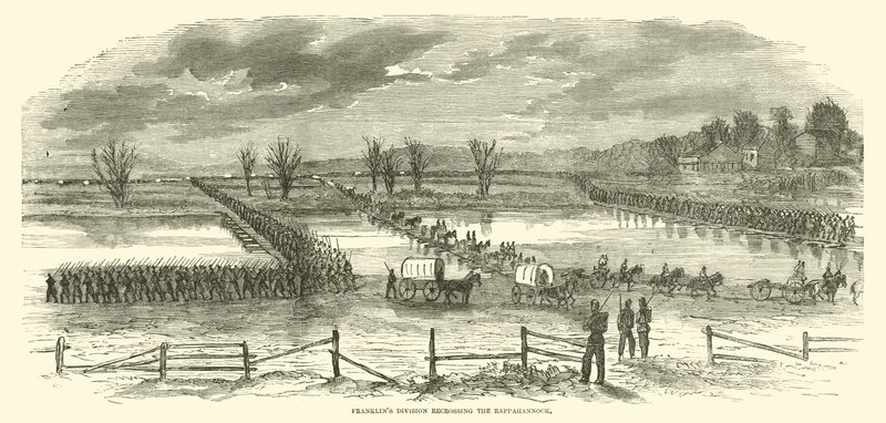 Franklins division krydser Rappahannock igen, december 1862 af American School