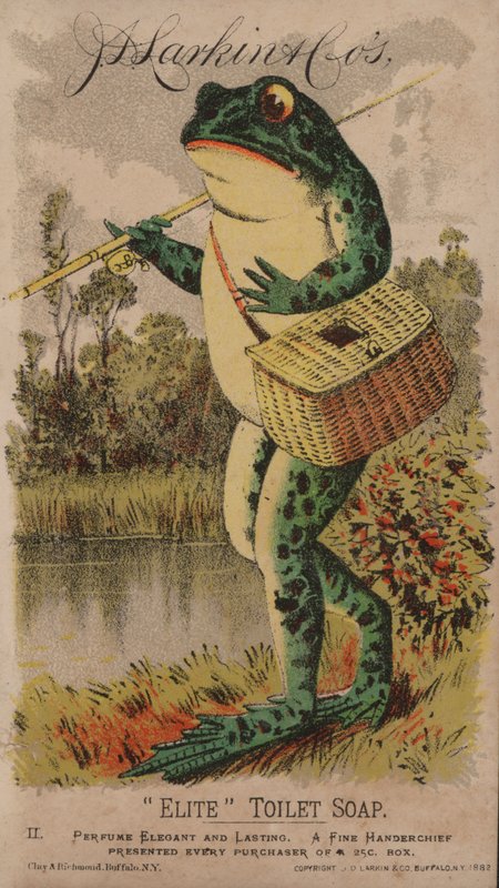 Frø på fiskeri, reklame for J D Larkin