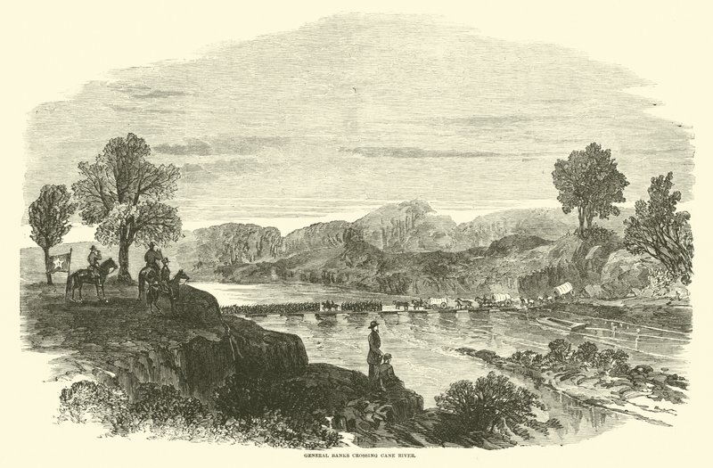 General Banks krydser Cane River, april 1864 af American School