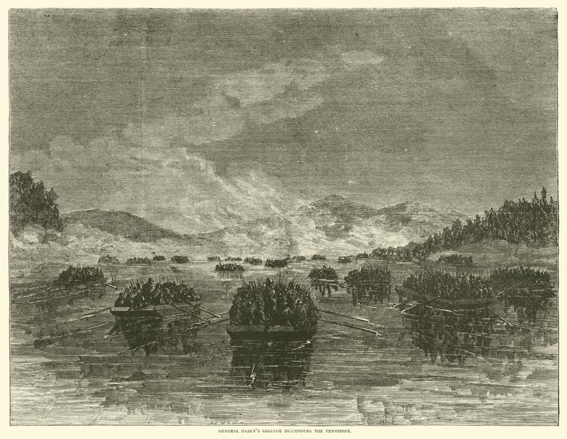 General Hazens brigade på vej ned af Tennessee, oktober 1863 af American School