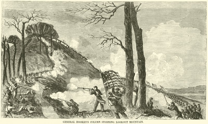 General Hookers kolonne stormer Lookout Mountain, november 1863 af American School