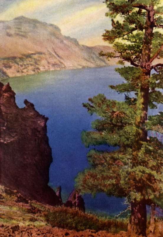 Glacier National Park (farve litho) af American School