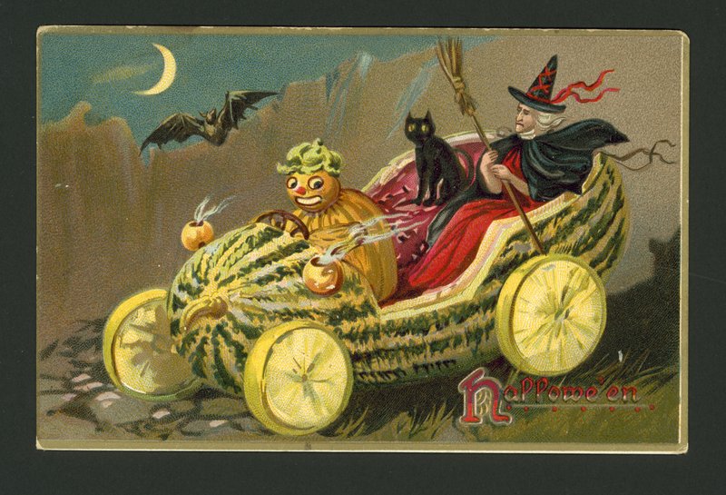 Halloween lykønskningskort (chromolitho) af American School