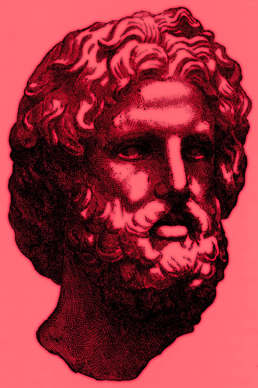 Head of Zeus, illustration fra History of Greece af Victor Duruy, udgivet 1890 (digitalt forbedret billede) af American School
