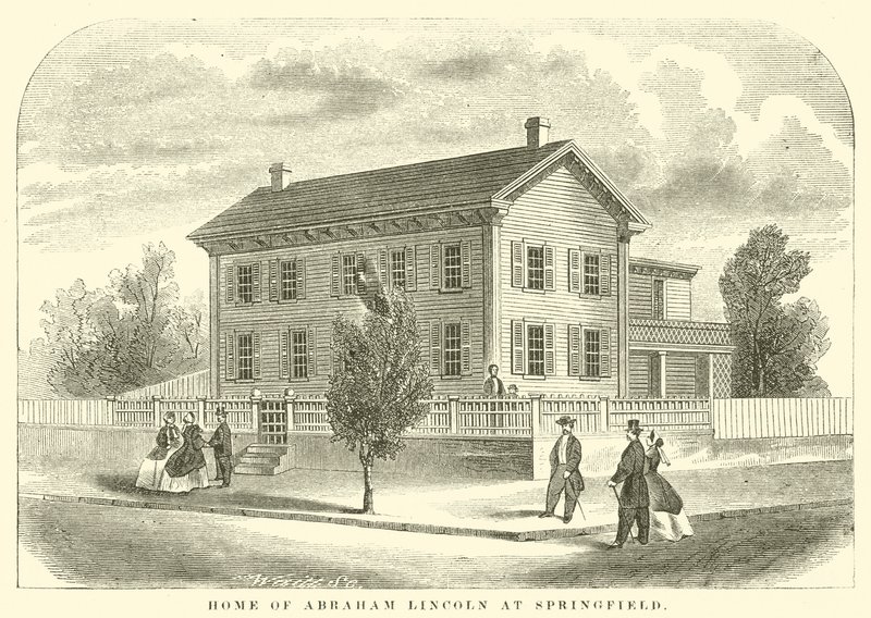 Abraham Lincolns hjem i Springfield (gravering) af American School