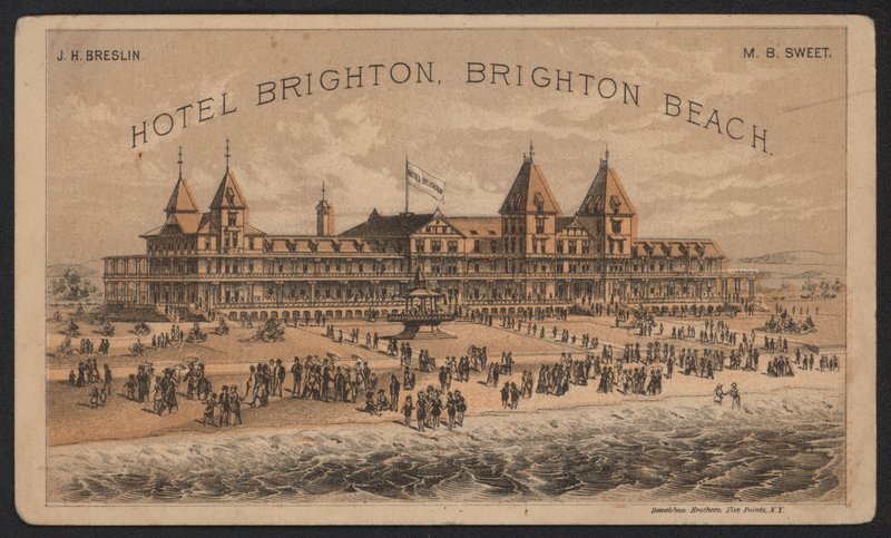 Hotel Trade Card (farvet gravering) af American School