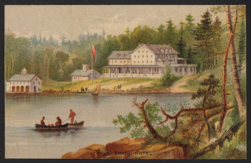 Hotel Trade Card (farvet gravering) af American School