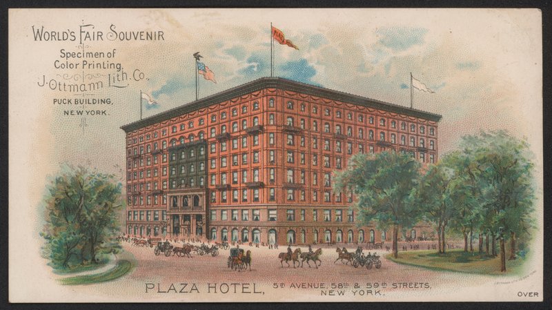 Hotel Trade Card (farvet gravering) af American School