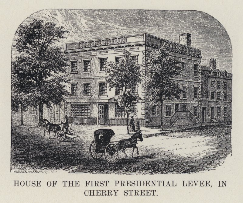 House of the First Presidential Levee, i Cherry Street (litho) af American School