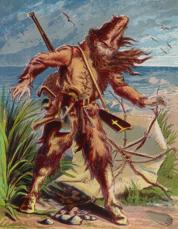Illustration til Robinson Crusoe af American School