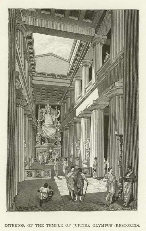 Interiør af Jupiter Olympus-templet, restaureret af American School