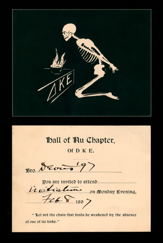 Invitation til indvielse i broderskabet Delta Kappa Epsilon af American School