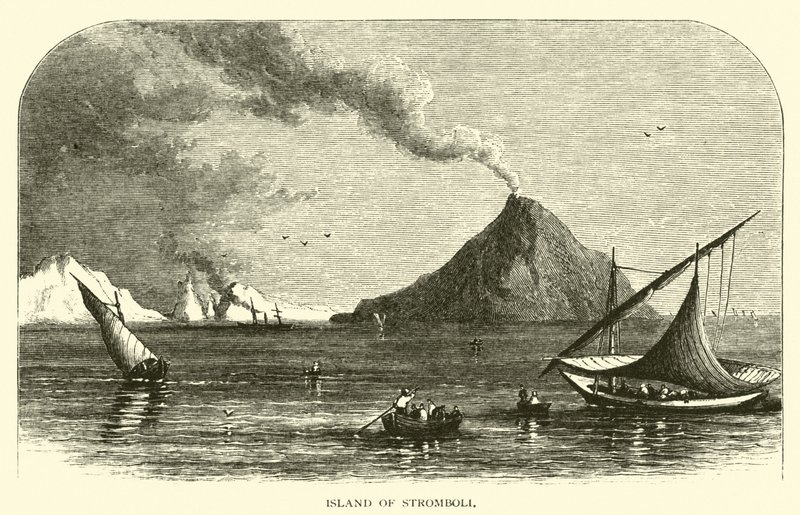 Øen Stromboli af American School