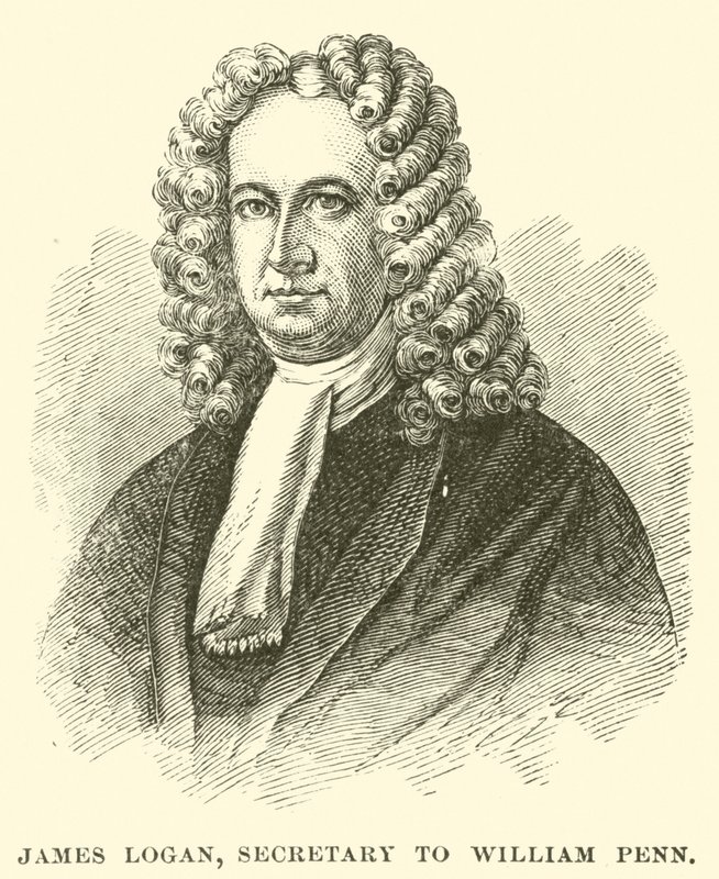 James Logan, sekretær for William Penn (gravering) af American School