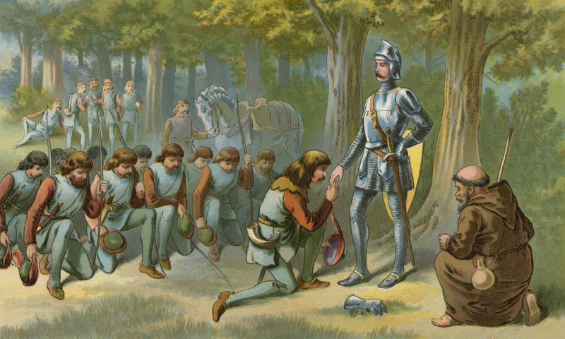 King Richard pardons Robin and his men  af American School