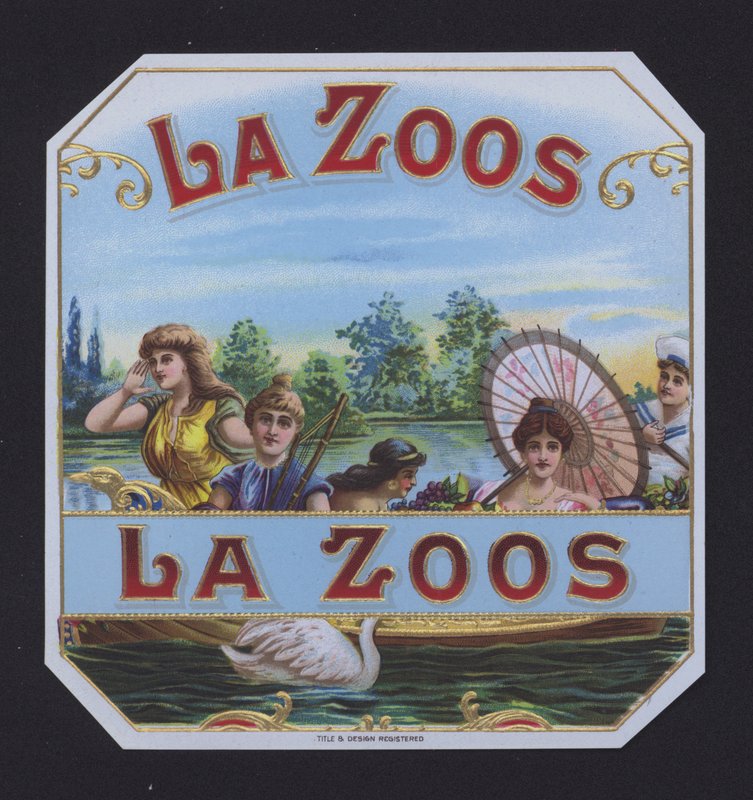 La Zoos, cigaretiket (chromolitho) af American School