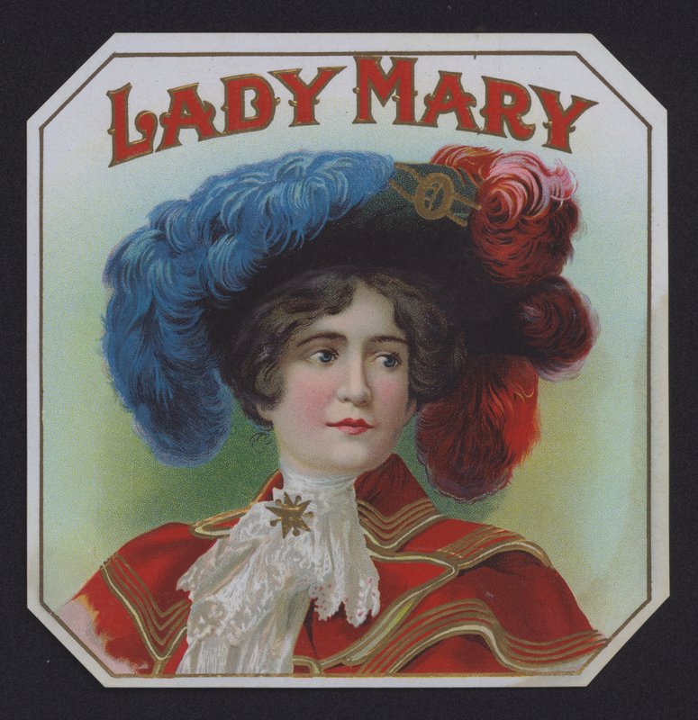 Lady Mary, cigaretiket (chromolitho) af American School