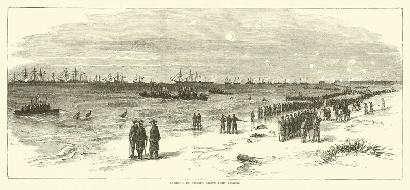Landgang af tropper over Fort Fisher, januar 1865 af American School