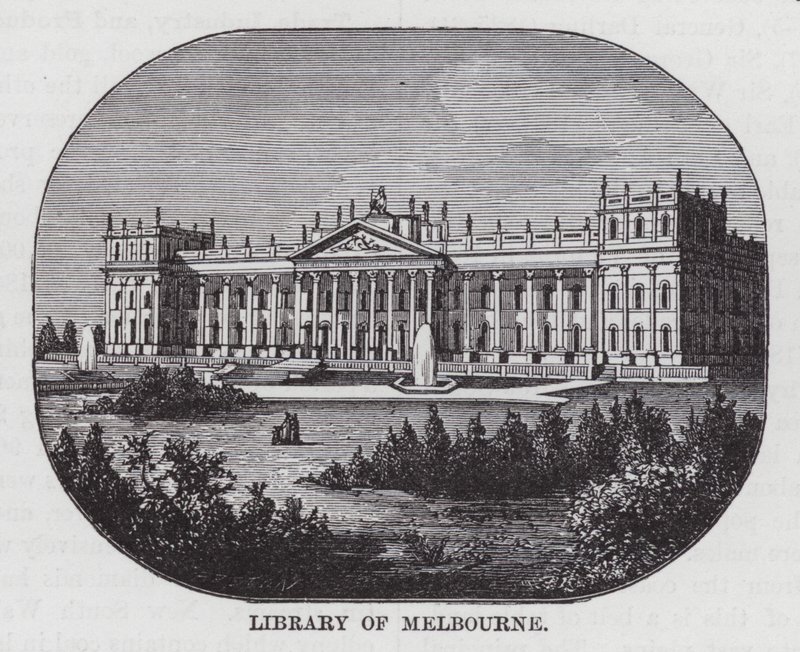 Library of Melbourne (gravering) af American School