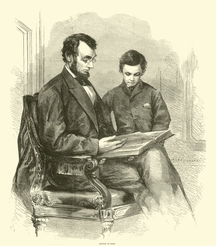 Lincoln derhjemme, april 1865 af American School