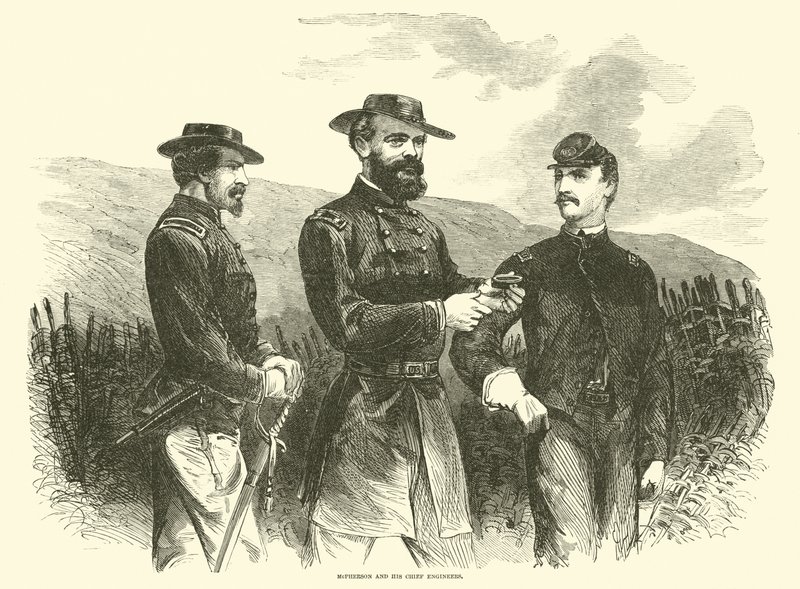 McPherson og hans chefingeniører, maj 1863 af American School