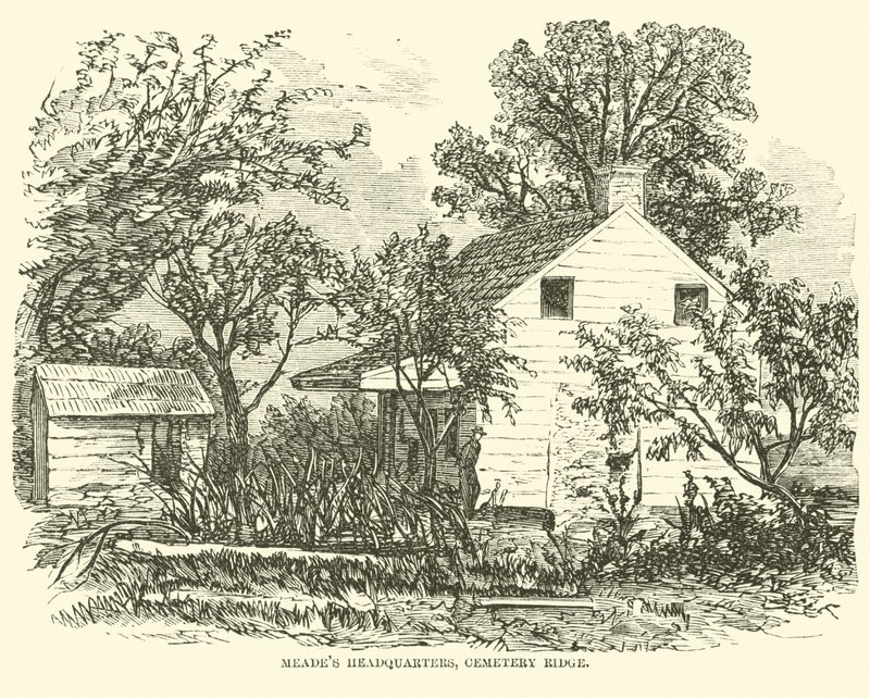 Meades hovedkvarter, Cemetery Ridge, juli 1863 af American School