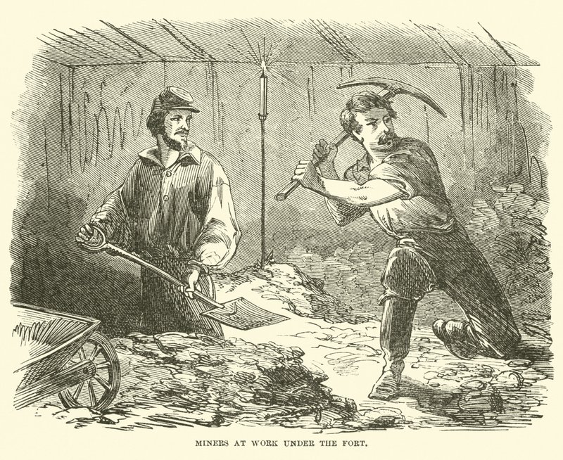 Minearbejdere på arbejde under fortet, juni 1863 af American School