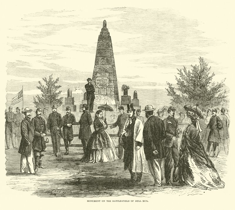 Monument på slagmarken ved Bull Run, september 1862 af American School