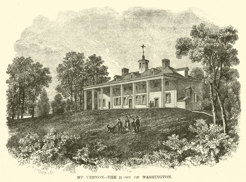 Mount Vernon, Washingtons hjem (gravering) af American School