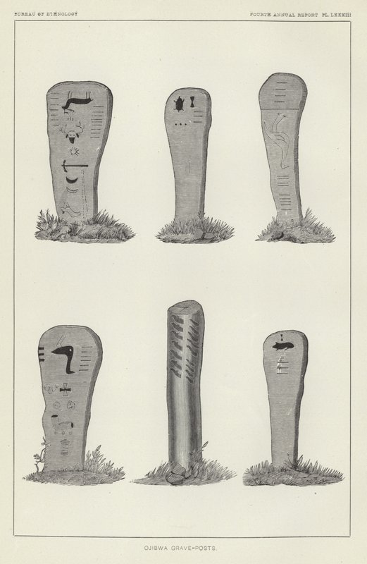 Ojibwa Grave-Posts af American School