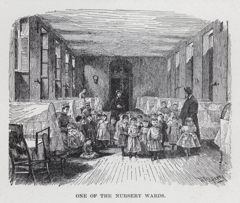 En af vuggestuerne (litho) af American School