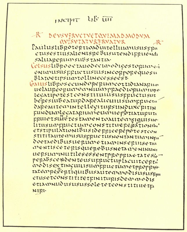 Side fra Pandects of Justinian af American School