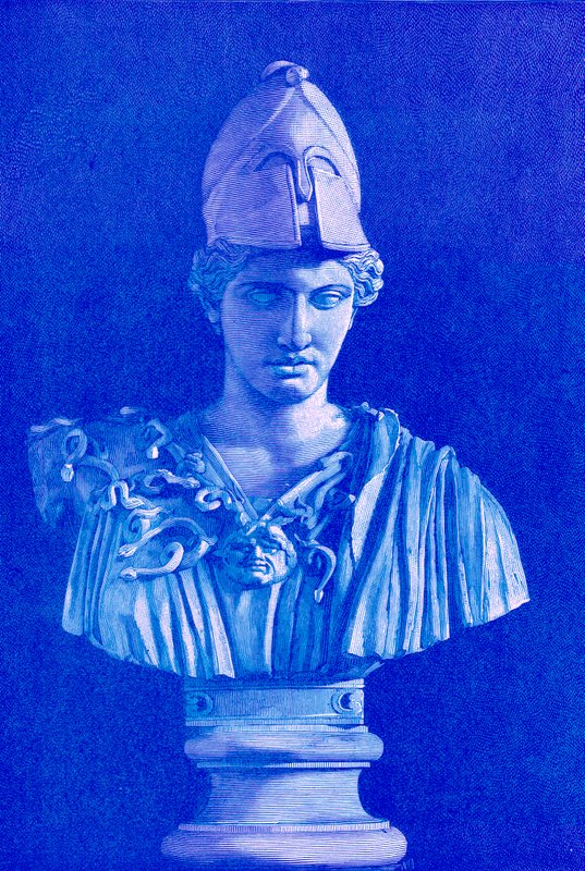Pallas Athene, illustration fra History of Greece af Victor Duruy, udgivet 1890 (digitalt forbedret billede) af American School