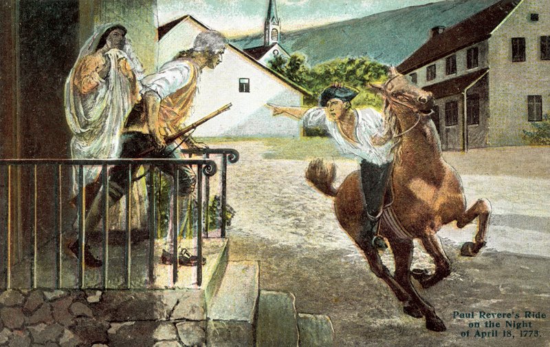 Paul Reveres ridt om natten den 18. april 1773 af American School