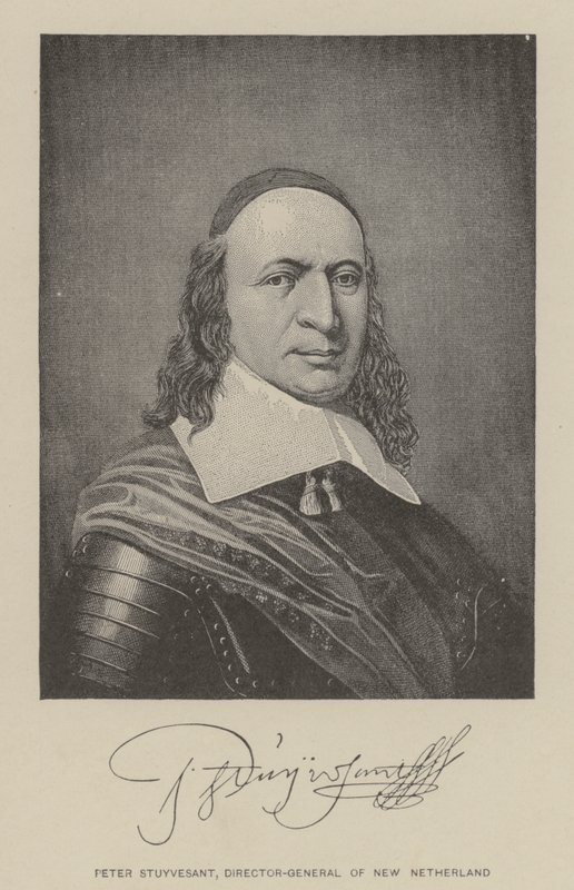 Peter Stuyvesant, generaldirektør for New Netherland (litografi) af American School