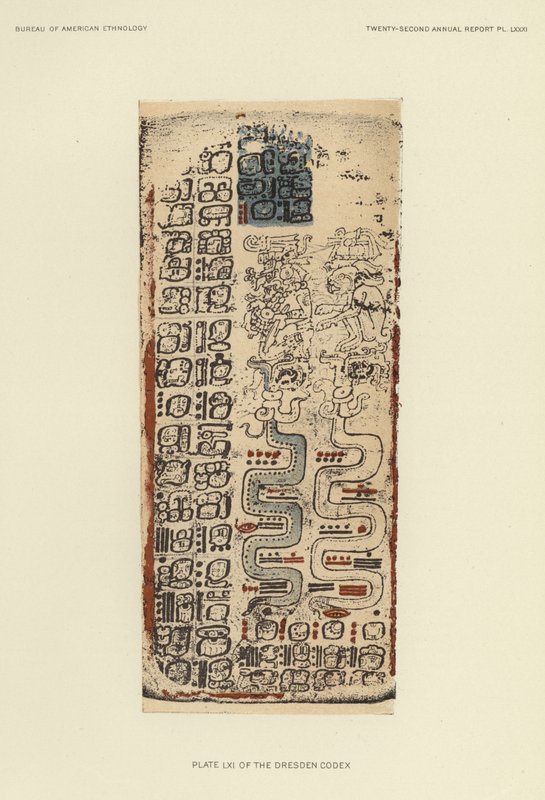 Planche LXI i Dresden-kodekset (farvelitografi) af American School