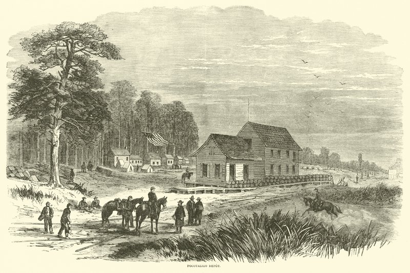 Pocotaligo Depot, januar 1865 af American School