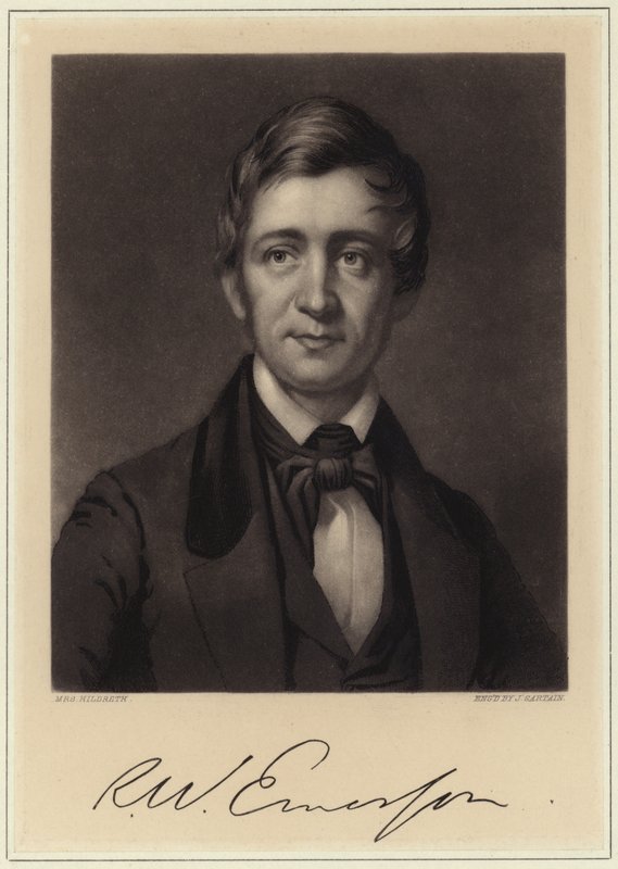 Portræt af Ralph Waldo Emerson af American School
